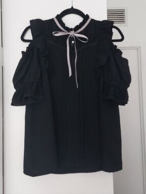 Axes Femme | Black Off Shoulder Blouse